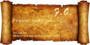 Freisz Oxána névjegykártya
